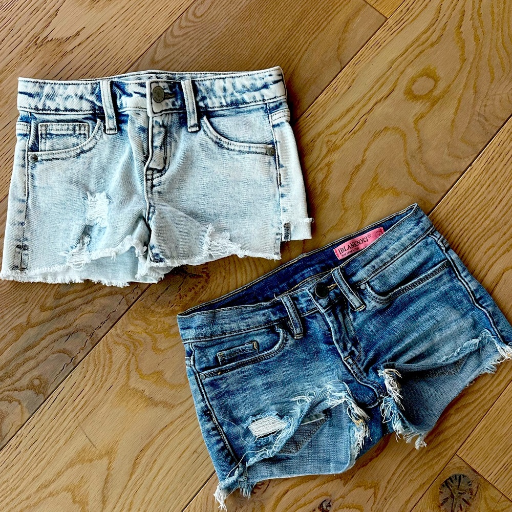 Denim shorts Girls size 6X & 8